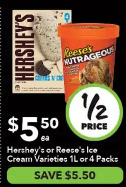 Ritchies Hershey's or Reese's Ice Cream Varieties offer