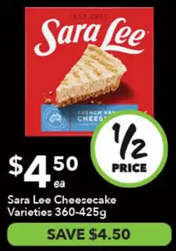 Ritchies Sara Lee Cheesecake Varieties offer