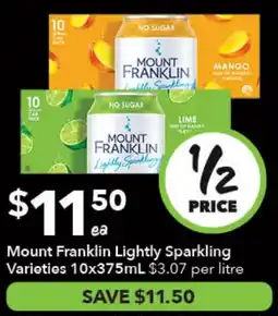 Ritchies Mount Franklin Lightly Sparkling Varieties offer