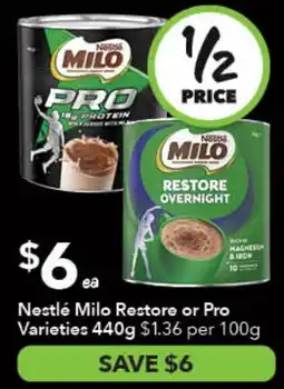 Ritchies Nestlé Milo Restore or Pro Varieties offer