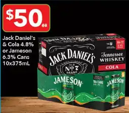 Ritchies Jack Daniel's & Cola or Jameson Cans offer