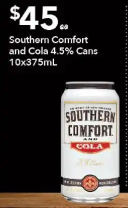 Ritchies Southern Comfort and Cola offer