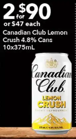 Ritchies Canadian Club Lemon Crush offer