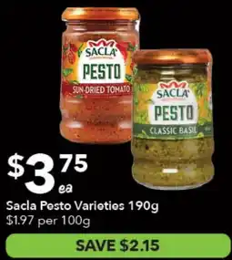 Ritchies Sacla Pesto Varieties offer