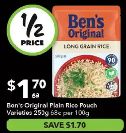 Ritchies Ben's Original Plain Rice Pouch offer