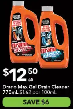 Ritchies Drano Max Gel Drain Cleaner offer