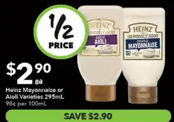 Ritchies Heinz Mayonnaise or Aioli Varieties offer