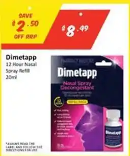 Chemist Outlet Dimetapp 12 Hour Nasal Spray Refill offer