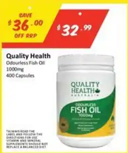 Chemist Outlet Quality Health Odourless Fish Oil offer