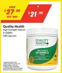 Chemist Outlet Quality Health High Strength Vitamin D 1000IU offer