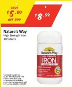 Chemist Outlet Nature's Way High Strength Iron offer