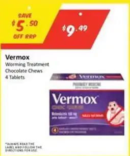 Chemist Outlet Vermox Worming Treatment Chocolate Chews offer