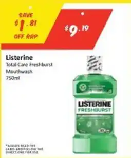 Chemist Outlet Listerine Total Care Freshburst Mouthwash offer