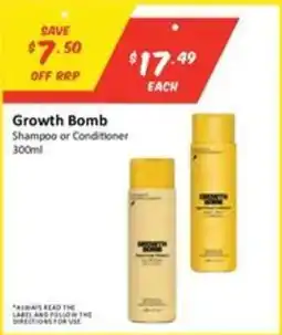 Chemist Outlet Growth Bomb Shampoo or Conditioner offer