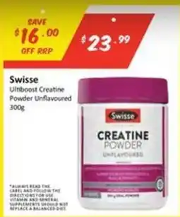 Chemist Outlet Swisse Creatine Powder Unflavoured offer