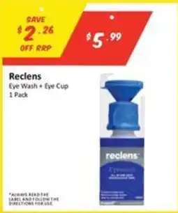 Chemist Outlet Reclens Eye Wash + Eye Cup offer