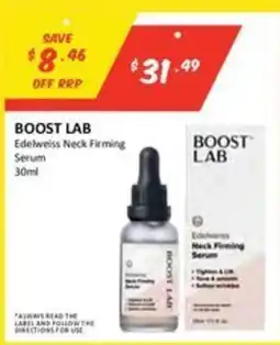 Chemist Outlet Boost Lab Edelweiss Neck Firming Serum offer