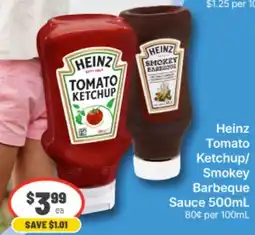 IGA Xpress Heinz Tomato Ketchup/Smoky Barbeque Sauce offer
