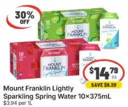 IGA Xpress Mount Franklin Lightly Sparkling Spring Water offer