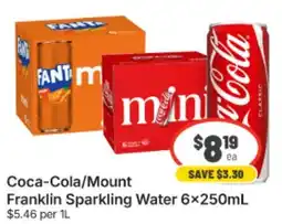 IGA Xpress Coca-Cola/Mount Franklin Sparkling Water offer