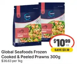 IGA Xpress Global Seafoods Frozen Cooked & Peeled Prawns offer