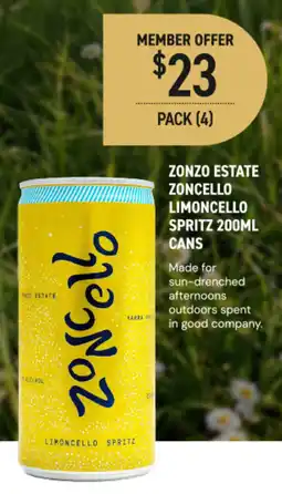 Dan Murphy's Zonzo Estate Limoncello Spritz offer