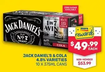 Jack Daniel's & Cola 4.8% Varieties