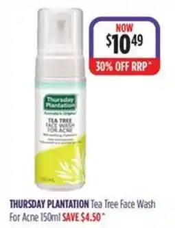 Ramsay Pharmacy Thursday Plantation Tea Tree Face Wash offer