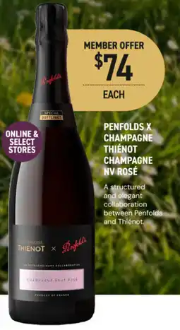 Dan Murphy's Penfolds x Champagne Thiénot Champagne NV Rosé offer