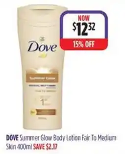 Ramsay Pharmacy Dove Summer Glow Body Lotion Fair To Medium offer