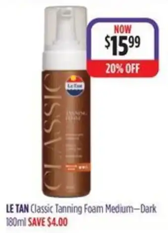Le Tan Classic Tanning Foam Medium—Dark