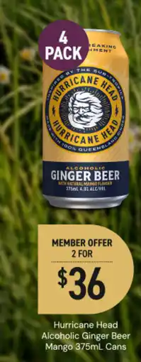 Dan Murphy's Hurricane Head Alcoholic Ginger Beer offer