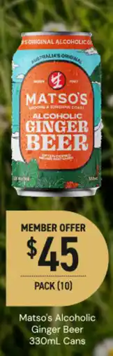Dan Murphy's Matso's Alcoholic Ginger Beer offer