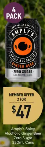 Dan Murphy's Amply's Spicy Alcoholic Ginger Beer Zero Sugar offer