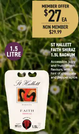 Dan Murphy's St Hallett Faith Shiraz Bagnum offer