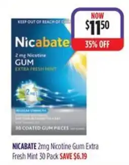 Ramsay Pharmacy Nicabate 2mg Nicotine Gum Extra Fresh Mint offer
