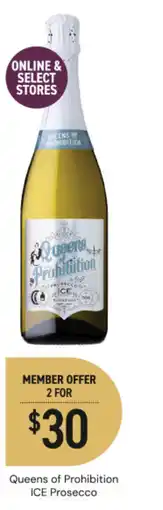 Dan Murphy's Queens of Prohibition ICE Prosecco offer