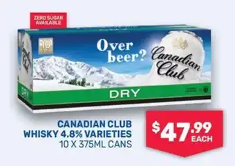SipnSave Canadian Club Whisky 4.8% Varieties offer