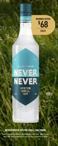 Dan Murphy's Never Never Oyster Shell Gin offer