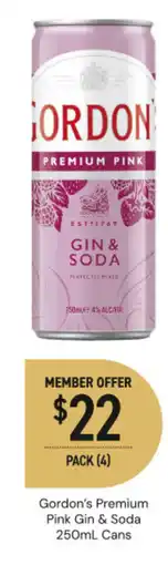 Dan Murphy's Gordon's Premium Pink Gin & Soda offer