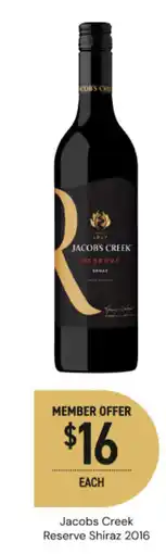 Dan Murphy's Jacobs Creek Reserve Shiraz offer
