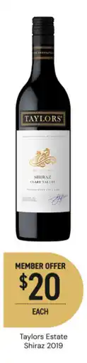 Dan Murphy's Taylors Estate Shiraz 2019 offer