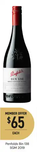 Dan Murphy's Penfolds Bin 138 SGM 2019 offer