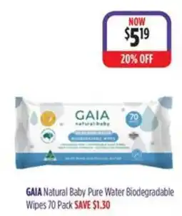 Ramsay Pharmacy GAIA Natural Baby Pure Water Biodegradable Wipes offer