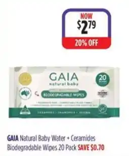 Ramsay Pharmacy Gaia Natural Baby Water + Ceramides Biodegradable Wipes offer