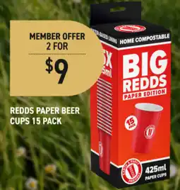 Dan Murphy's Redds Paper Beer Cups offer