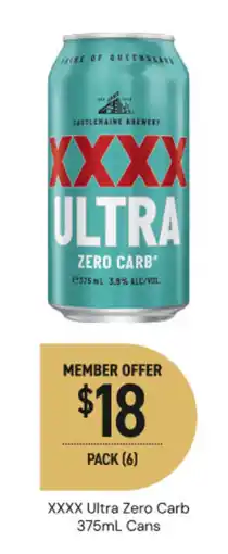 Dan Murphy's XXXX Ultra Zero Carb offer