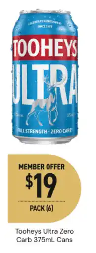 Dan Murphy's Tooheys Ultra Zero Carb offer
