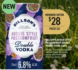 Dan Murphy's Billson's Aussie Style Passionfruit Double Vodka offer