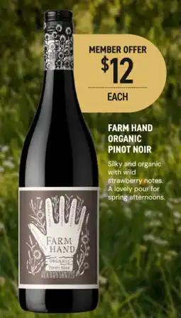 Dan Murphy's Farm Hand Organic Pinot Noir offer